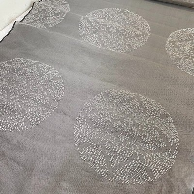 Shinto Event Textile #B Light Gray 1950s Bolt Remnants Nishijin Japanese Fabric