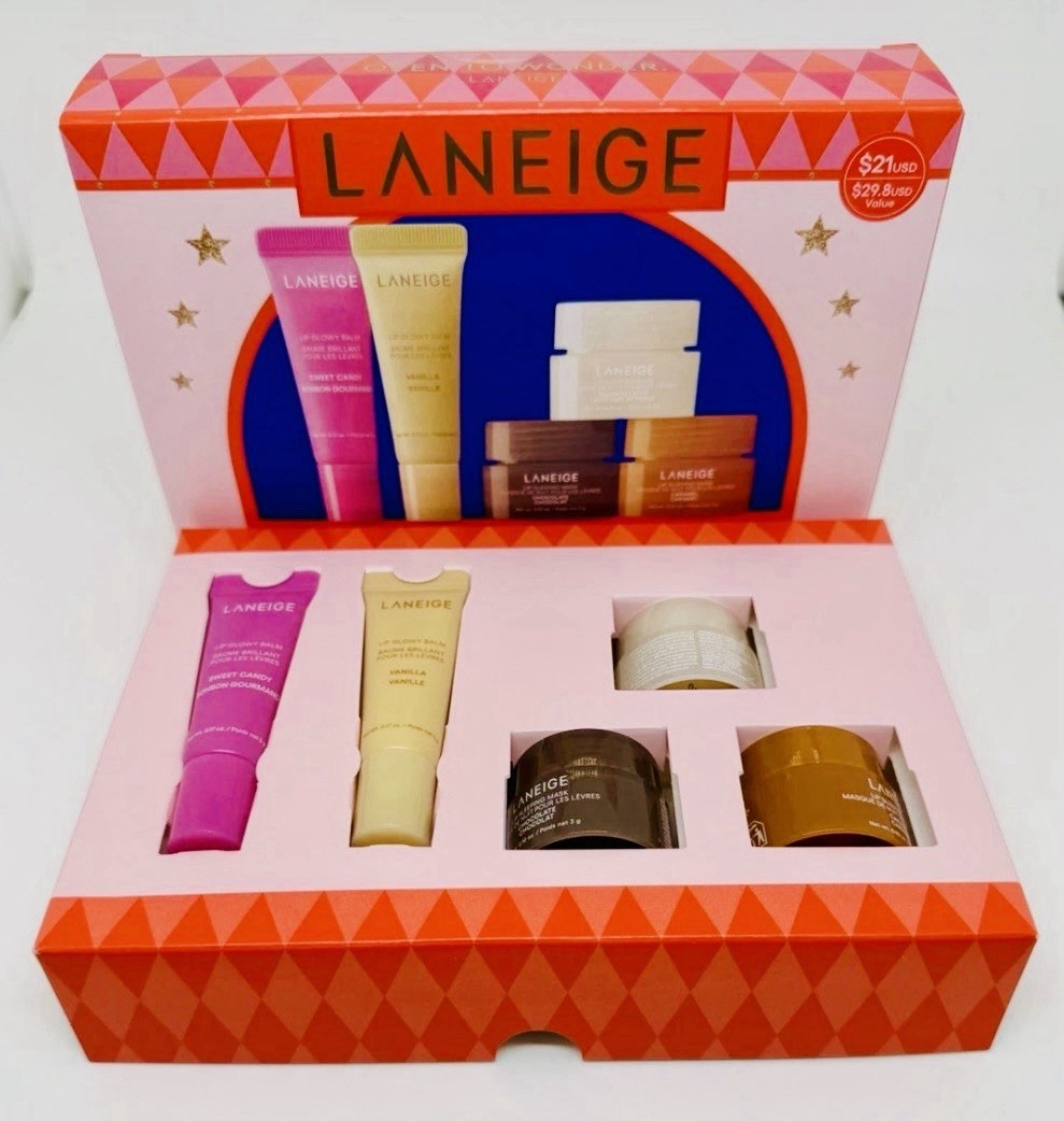 LANEIGE Midnight Minis Lip Set 5‑Piece Lip Sleeping Mask & Glowy Balm Gift Set
