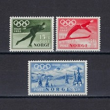 Norwegen/Norway 1951: Olympische Winterspiele 1952, Oslo **/MNH; Mi.-Nr. 372-74