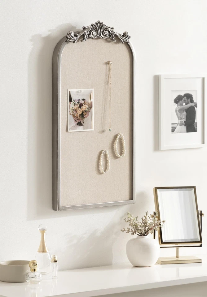 Vintage Silver Arendahl Arch Pinboard 25x13 Decorative Bulletin Board - Image 4 of 4