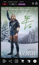 DIGITAL Topps WWE Slam 12 DAYS OF TOPPS Winter Wonderland Signature BECKY LYNCH