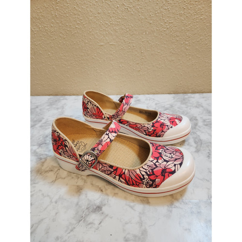 Dansko Vegan Valerie Mary Jane Floral Pink Hawaii Canvas Clog Shoes Size 11