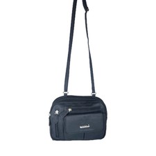 Womens Zippy Triple Compartment Crossbody Bag, Navy Blue Purse MultiSac
