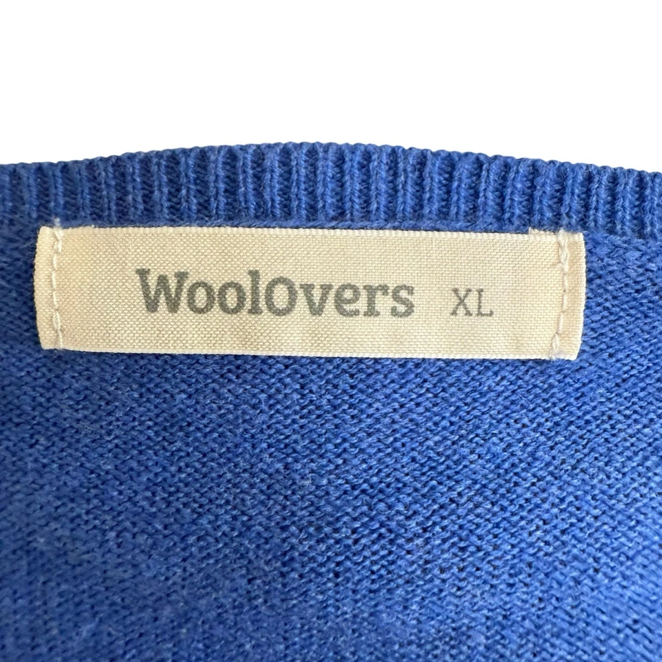 Suéter Woolovers Para Hombre Algodón Orgánico Cachemira Azul XL Preppy Prep  Foto 2 de 4