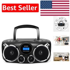 Multi-Functional Portable CD Boombox: Bluetooth, FM Radio  Headphone Jack