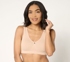 Breezies Women's Bra Sz M Cooling Comfort Wirefree Seamless Contour Pink A670851