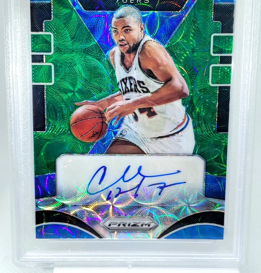 /8 PSA 9 10 Charles Barkley Auto 2019-20 Prizm CHOICE Signatures Autograph Green - Image 4 of 4