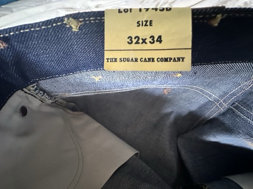 Jeans Sugar Cane SC41945N 1945 denim crudo Jean CANE3213 SUPER RARO - Imagen 4 de 16
