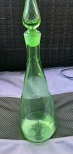 Vintage Blenko decanter in Nile green Pre Owned Condition 11 Inches Beautiful 