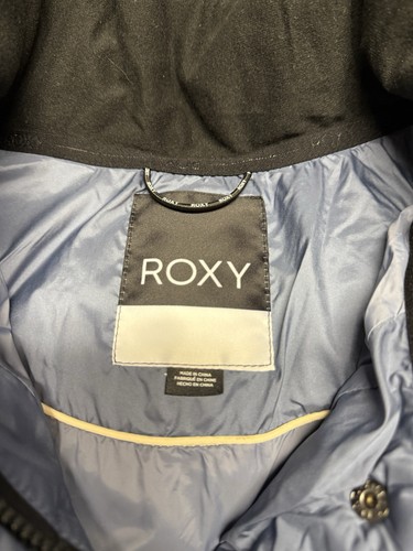 Roxy Winter Rebel Blue Cropped Puffer Jacket Size Large - Picture 3 of 5