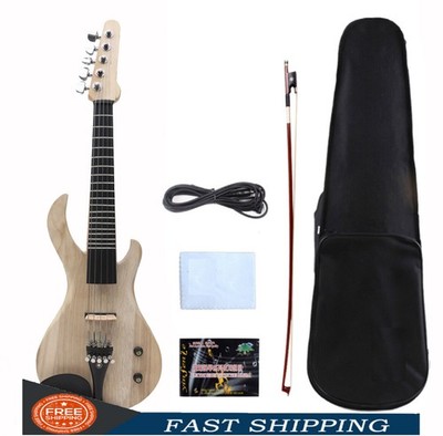 Electric Violin 5 String 19 Fret Guitar Style 4/4 Full Size Solid Ebony Fittings
