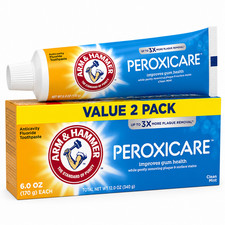 Arm Hammer Peroxicare Toothpaste Clean Mint Fluoride 6 oz Value 2 Pack