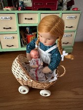 kleiner Korb Puppenwagen m. Schildkröt Baby passt zu Käthe Kruse