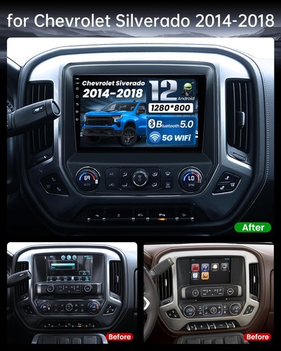 10.1" Touchscreen Wireless CarPlay Android Auto for 2014-2018 Silverado & Sierra - Picture 2 of 9