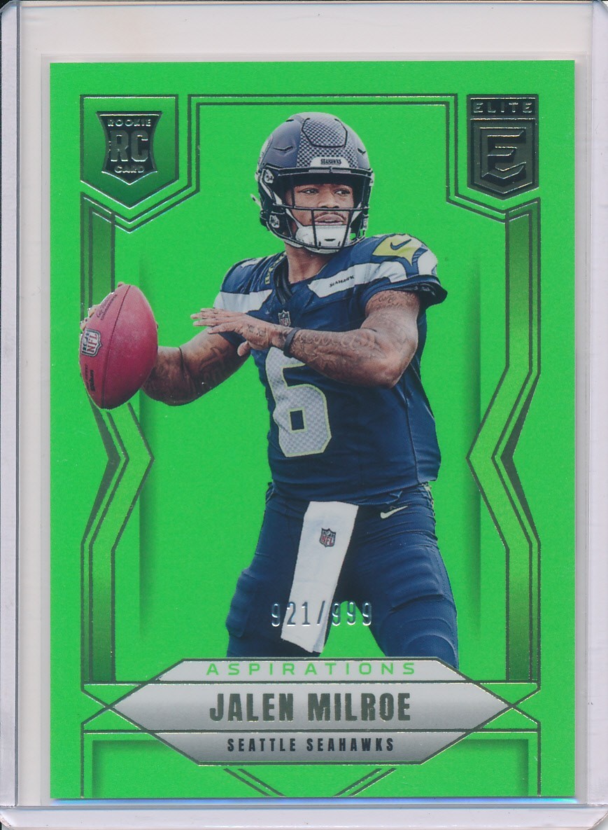 2025 Donruss Elite JALEN MILROE RC #131 Lime Green Aspirations 921/999 Seahawks