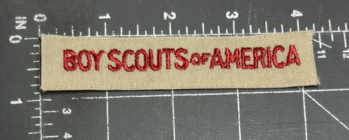 Boy Scouts of America BSA B.S.A. Patch distintivo linguetta striscia uniforme rosso marrone scouting - Foto 1 di 6