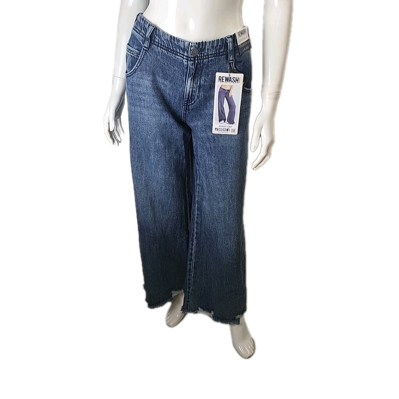 Rewash Relaxed Flare Low Rise Blue Denim Jeans Sz:3/26
