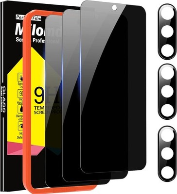 [3+3 PCS] Privacy Screen Protector & Camera Lens Protector for Samsung Galaxy S2
