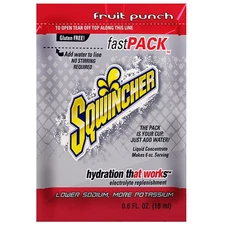 Sqwincher FastPack Single Serve, 0.6 oz Packs, 6 oz Yield, Fruit Punch, 4
