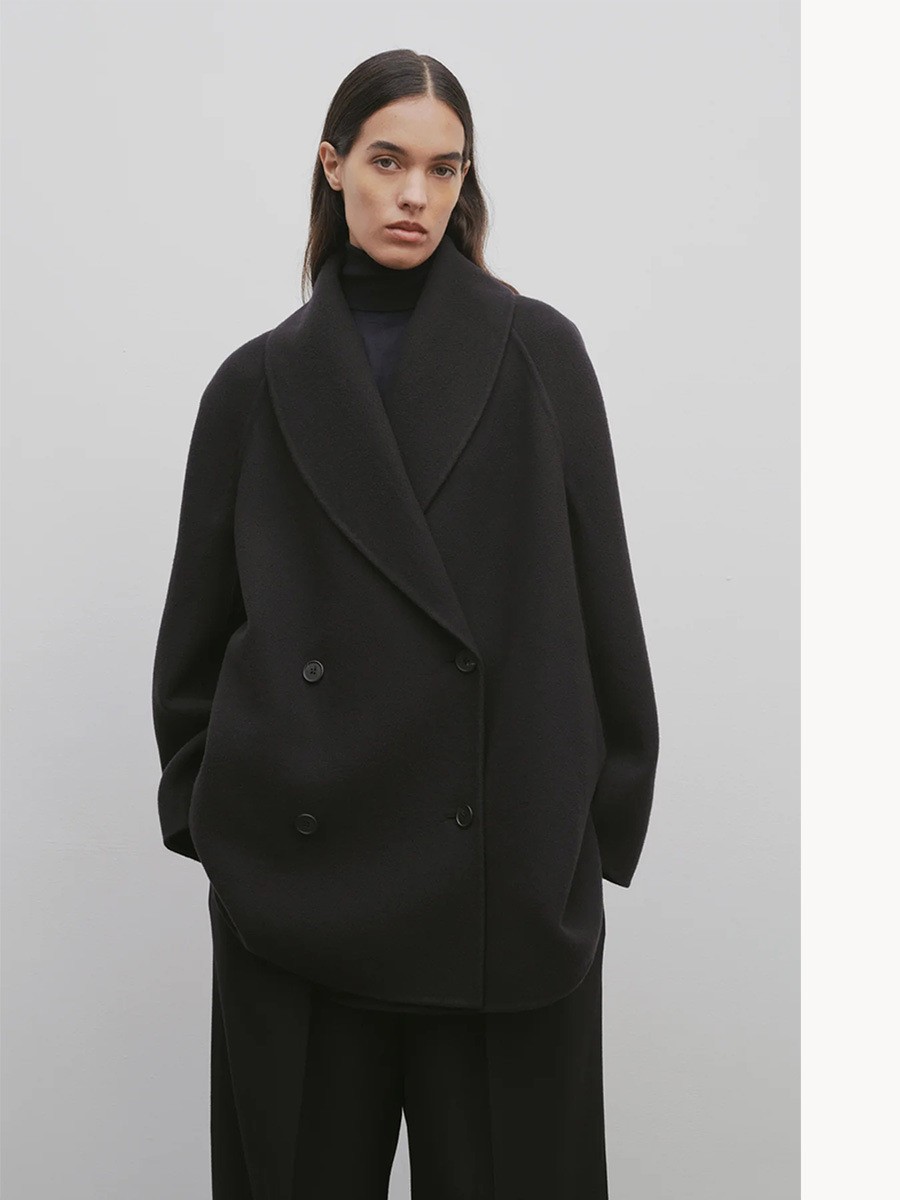 FILA Giacca cappotto THE ROW donna lana retrò classico semplice autunno inverno marrone sciolto