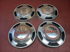 1973-1987 Gmc Square Body 12 Ton Dog Dish Hubcaps Set Of 4 Oem Center Caps 1973-1987 Gmc Square Body 12 Ton Dog Dish Hubcaps Set Of 4 Oem Center Caps