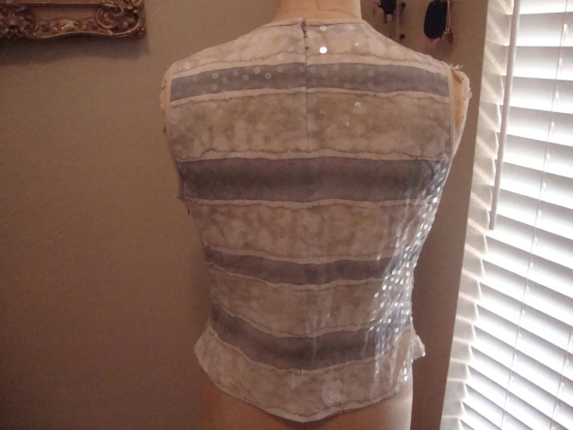 Giorgio Armani Le Collezioni бежевый и серый блестками чистый подкладка верхний изящный 38 - Изображение 3 из 4