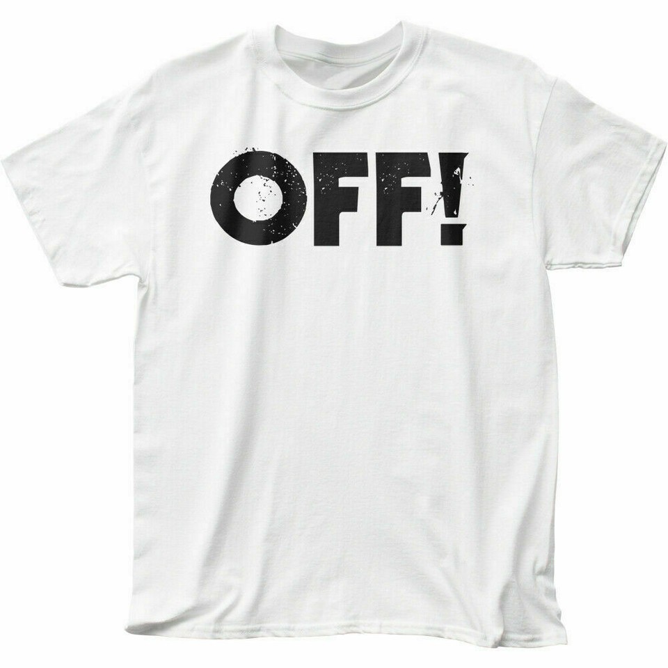 OFF! Logo T Shirt Mens Licensed Rock N Roll Music Band Retro Tee New White