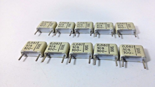 10 Pcs Capacitor MMK Metallized Polyester 0.082 uF 10% 100 V Film Capacitor New - Picture 1 of 4