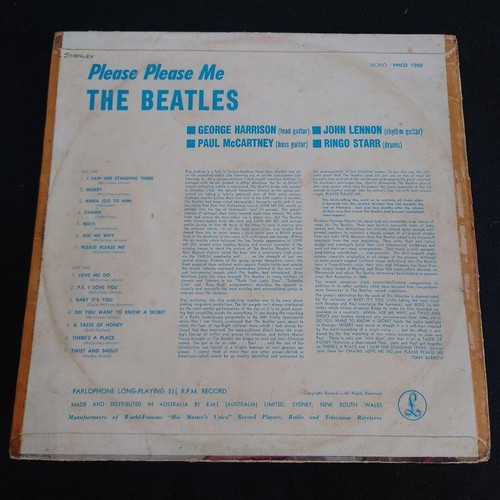 The Beatles Please Please Me Mono LP Gold Label Parlophone AU 1963 Rare 7754AK - Picture 8 of 18