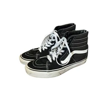 Vans  Skate”Sk8-Hi"  (Black/White) Canvas Suede Skate High-Top M Sz7.5-W Sz 9