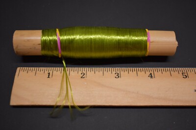 Gorgeous Moroccan Bulk OLIVE Silk Floss Spool (50+ Yards) Fly Tying 