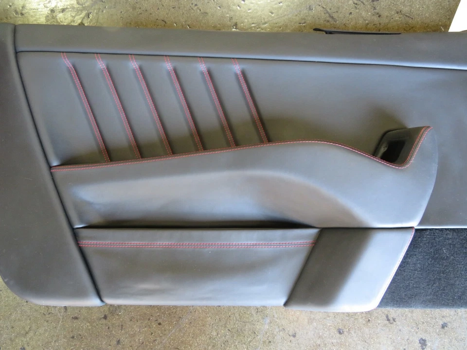 Ferrari 612 Scaglietti, LH, Left, Front Door Trim Panel, Blk/Red Stitch, Used - Image 4 of 4