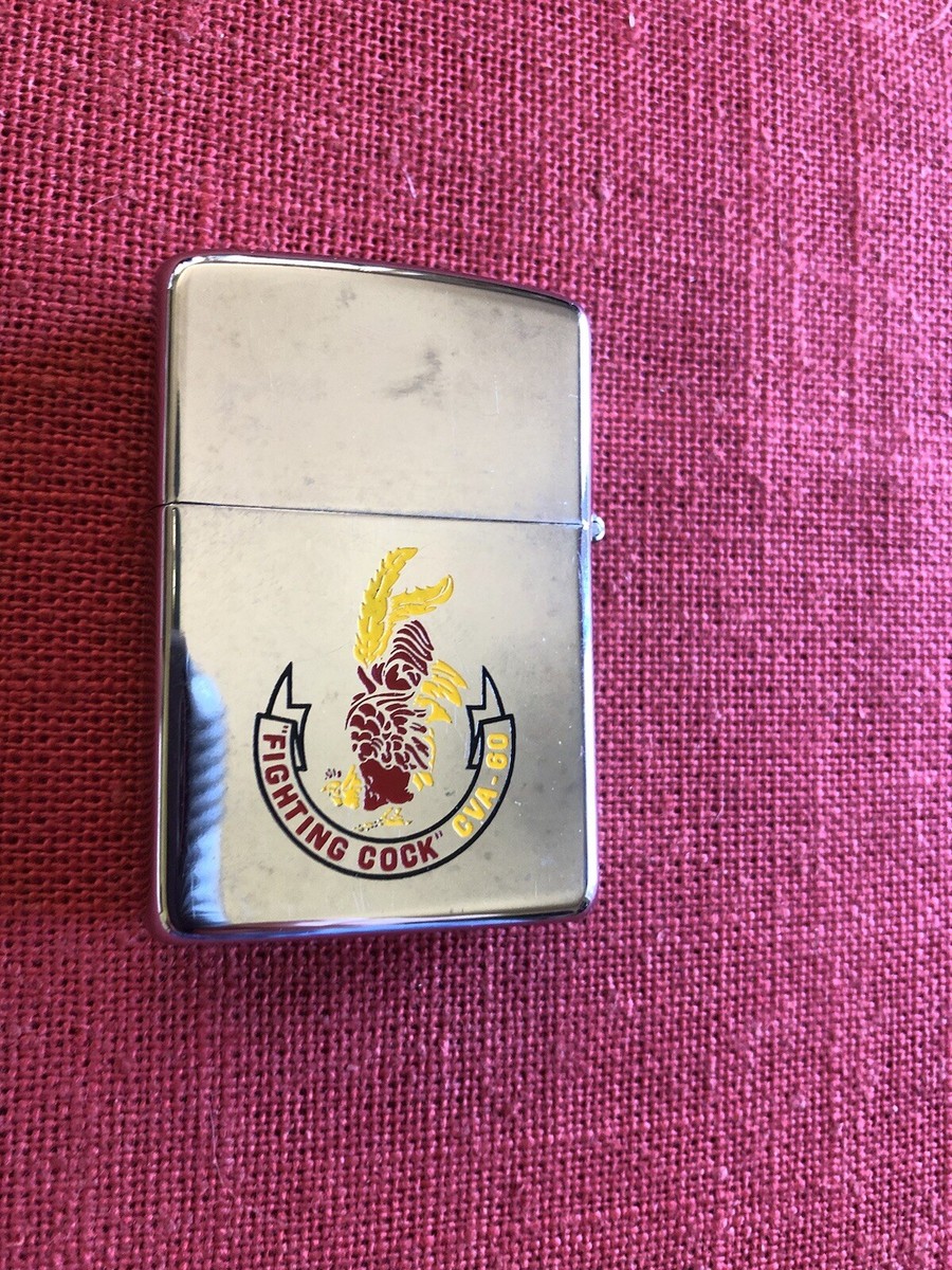 Vintage ZIPPO lighter U.S.S. Saratoga CVA 60 Fighting Cocks