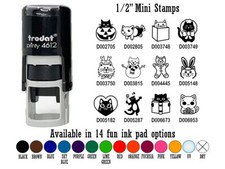 Cat Kitties Having Fun Holidays 1/2" Self-Inking Rubber Stamp Ink Stamper