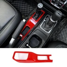 For 2018-2023 Jeep Wrangler JL ABS Red Interior 4WD Gear Shift Panel Cover Trim