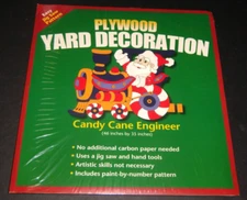 Plywood Yard Decoration CANDY CANE ENGINEER Santa Train Jigsaw Pattern 46x35 NIP