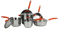Rachael Ray 10-piece Stainless Steel Cookware Set Kitchen Pans And Pots | 75813 on sale Rachael Ray 10-piece Stainless Steel Cookware Set Kitchen Pans And Pots | 75813 on sale