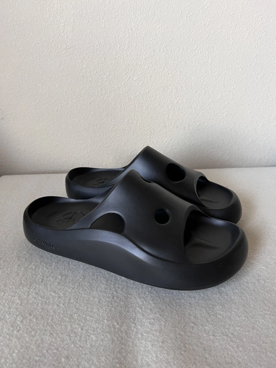 Off White Rubber Meteor Slides - Size 42 - Black - NEW - Made in 