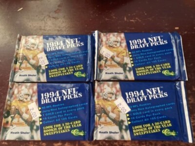 4 lot 1994 Classic NFL Football Trading Cards 4 Sealed Pack