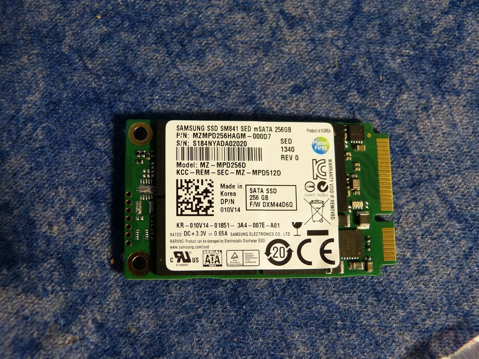 SamsungSSDSolidStateDrive mSATA 256gb MZMPD256HAGM-000D7 2.5"&3.5" Trays (BN503) - Image 3 of 3