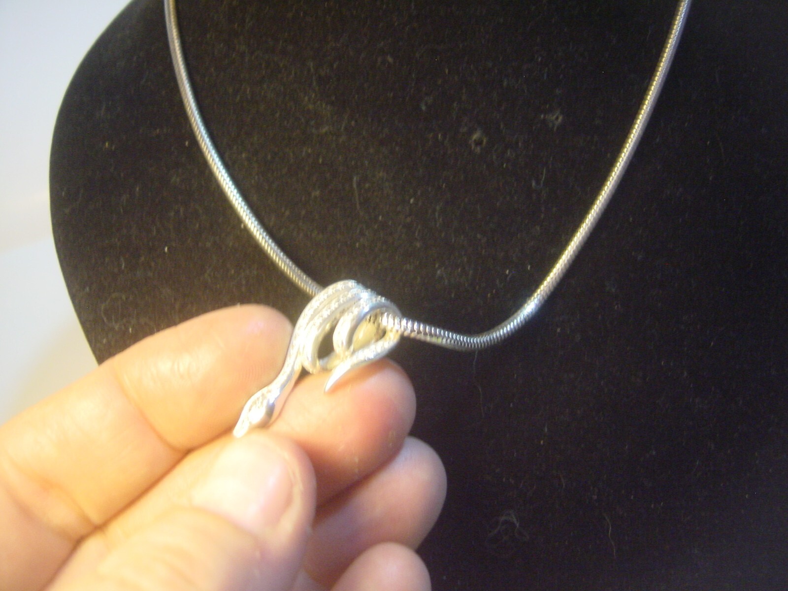 Solid Silver 16" Chunky Snake Chain &Superb Cubic… - image 4