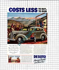 Desoto De Soto Car Advert Cowboys Western  - 1937 Clipping / Print