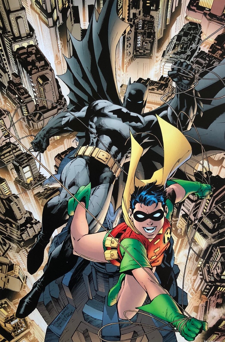 JIM LEE rare BATMAN & ROBIN fine art print COVER Portfolio 12 x 16
