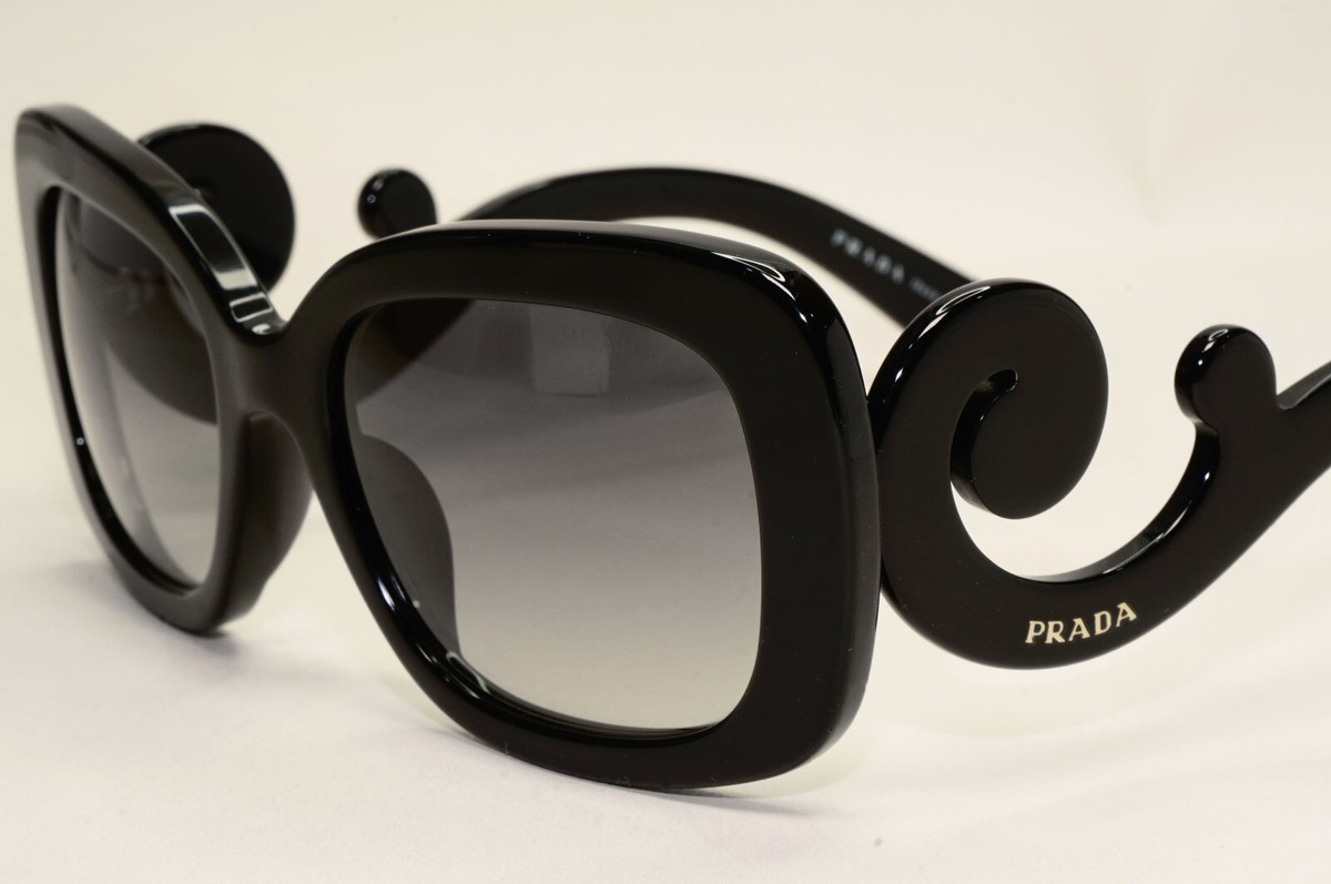 Prada Sunglasses Baroque Swirl Black Grey Square PR27OS-A SPR 27O