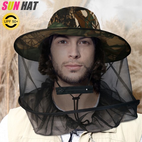 1PCS Anti-Mosquito Bug Bee Insect Head Net Hat Cap Sun Protection Fishing Hiking - Picture 14 of 36