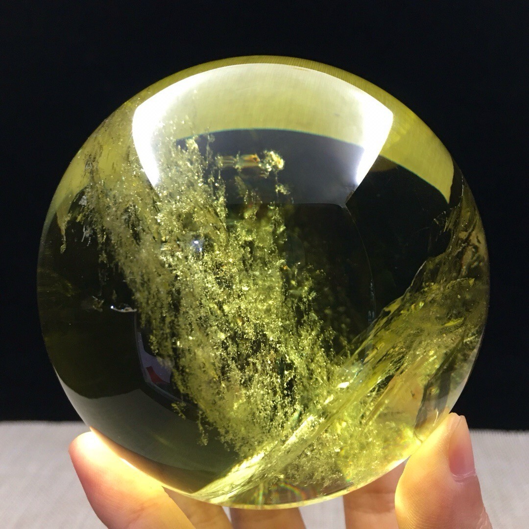 AAA+ 2.33LB Natural Citrine Quartz Sphere for Reiki Healing, 90mm Crystal Ball, Energy Balancing and Spiritual Growth