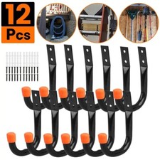 12X Large Heavy Duty Storage Hooks Garage Tool Bike Ladder Wall Mounted Hangers