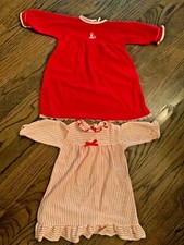 baby doll girl dress set red white USA Size medium barbiecore vintage