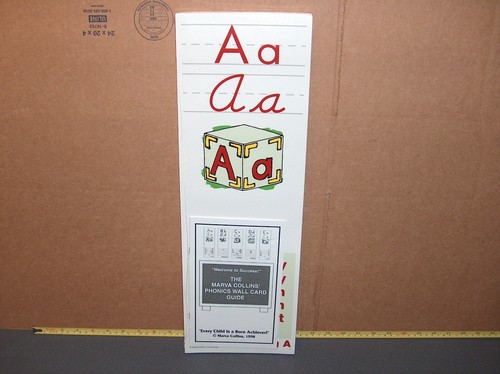 Marva Collins Phonics Wall Card set of 45 with Guide home school teachers