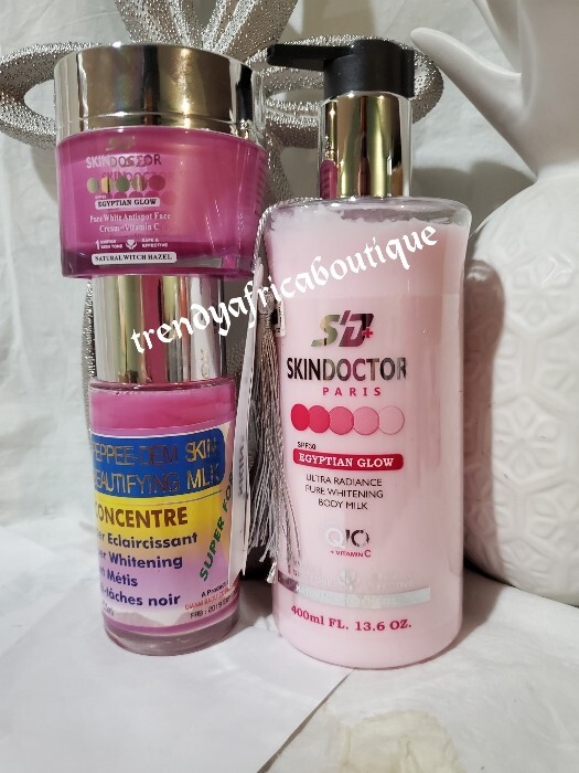 Skindoctor paris egyptian Glow lotion, pepper derm beautifying milk, face cream